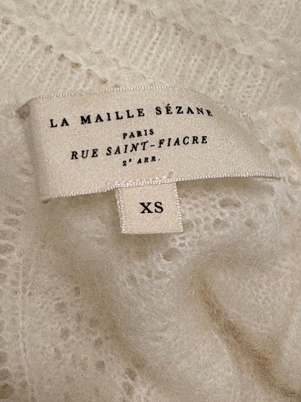 Sezane Cristina  Surplice Reversible Jumper Sweater Ecru Kid Mohair Wool XS - Picture 9 of 11